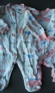 Chick Pea Bundle of baby girl cloud sleep n play